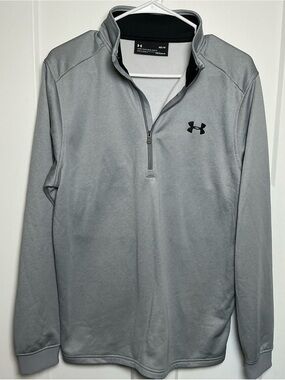Men’s Under Armour Light Gray Quarter-Zip Performance Pullover Size M